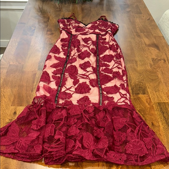 Lulu's Red Halter Maxi Gown for Weddings - Picture 6 of 16